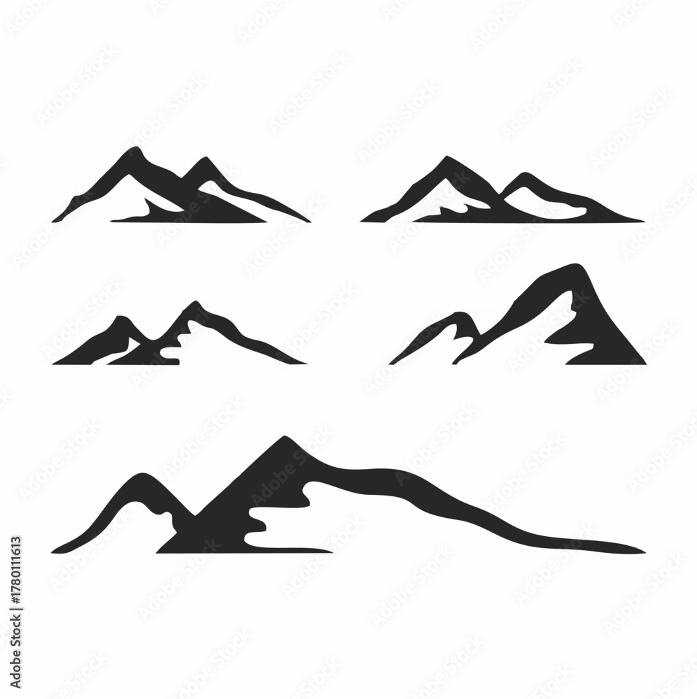 Obraz premium Mountain silhouette vector de...