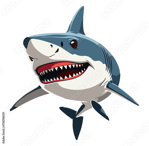 shark cartoon isolated on white