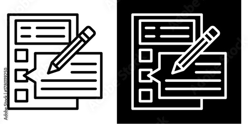 Survey Form Icon Set White Style Collection