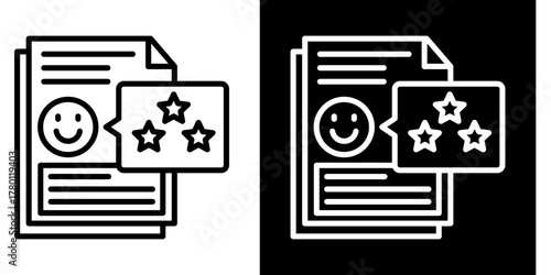 Customer Feedbackn Icon Set White Style Collection