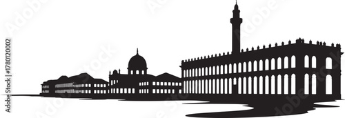 Bologna Skyline Silhouette On Transparent Background: Italy Urban Architecture Design