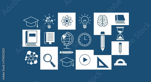 Educational Icons Knowledge, Learning, and Academic Symbols