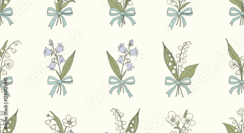 Delicate Lily of the Valley Bouquet Pattern Elegant Floral Design for Various Applications
