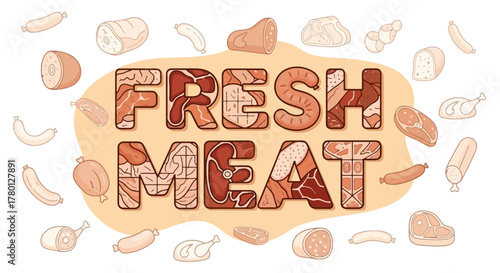 Fresh Meat Illustration A Delicious and Appetizing Visual Feast for Culinary Enthusiasts and Food Lovers