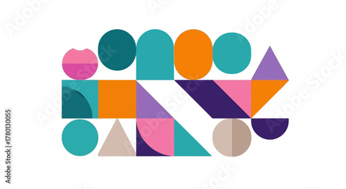 Geometric Harmony Colorful Shapes in Artistic Composition