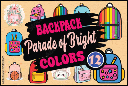 Stylish backpack collection featuring vibrant colors