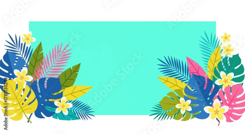 Tropical plants frame illustration