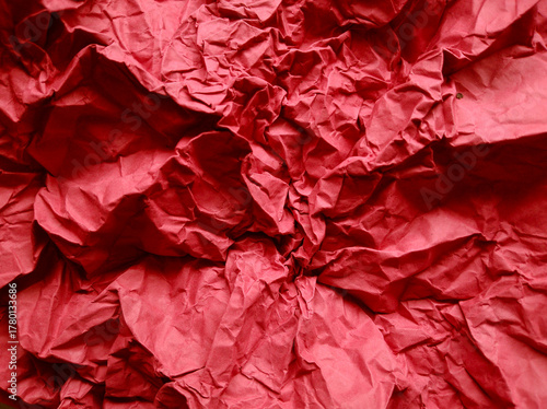 red crumpled paper texture