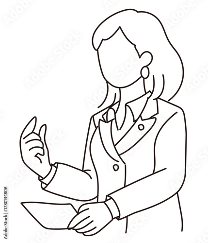 シンプルな女性政治家・リーダーのイラスト