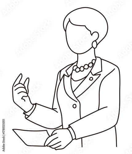 シンプルな女性政治家・リーダーのイラスト