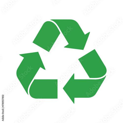 Green recycling symbol vector illustration eco friendly sustainability circular economy icon isolated graphic
