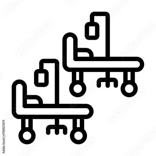 Hospital Ward Vector Line Icon Design