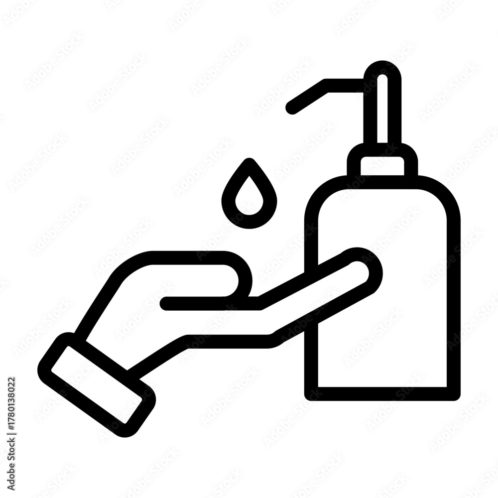 Obraz premium Hand Sanitizer Vector Line Icon Design