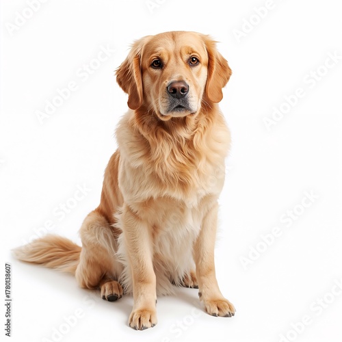 golden retriever isolated on white