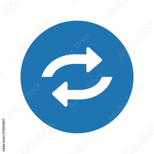 Circular refresh arrows icon repeat symbol loop reload sync cycle update exchange transfer vector graphic