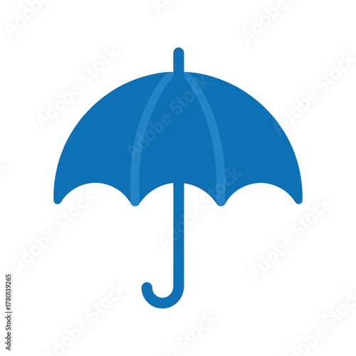 Blue umbrella vector illustration rain protection weather gear open parasol isolated graphic