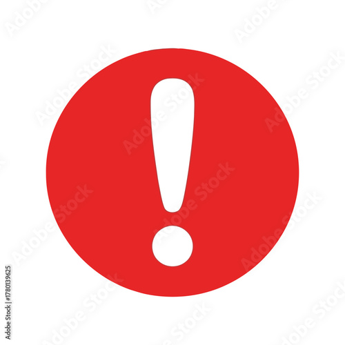 Red alert symbol exclamation mark warning sign danger icon attention graphic notification alert