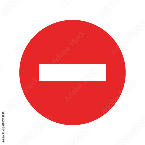 Red prohibition sign no entry symbol traffic warning icon vector illustration