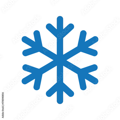 Blue snowflake icon vector illustration winter symbol cold weather graphic frost element isolated eps