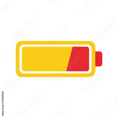 Low battery icon vector illustration energy level indicator power status graphic recharge symbol