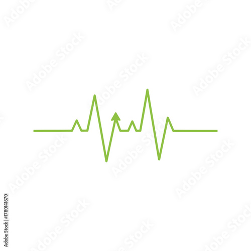 Green heartbeat line graphic medical pulse waveform health monitor ecg cardiology symbol abstract science icon