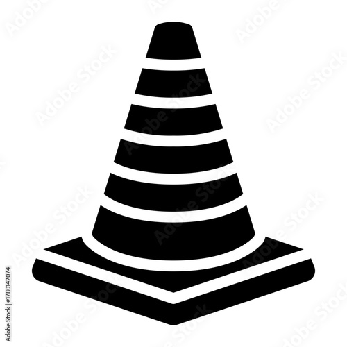 traffic cone glyph icon