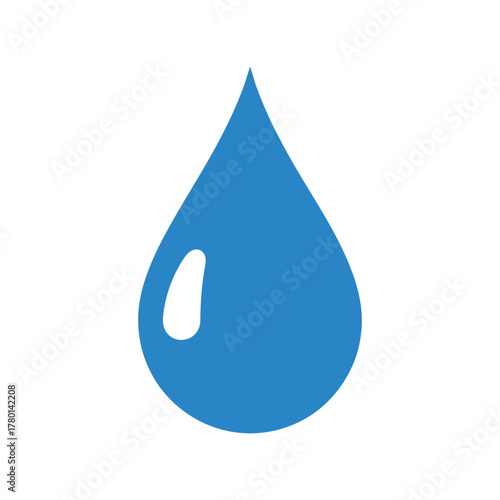 Blue water drop vector illustration liquid droplet icon essential fluid symbol isolated graphic