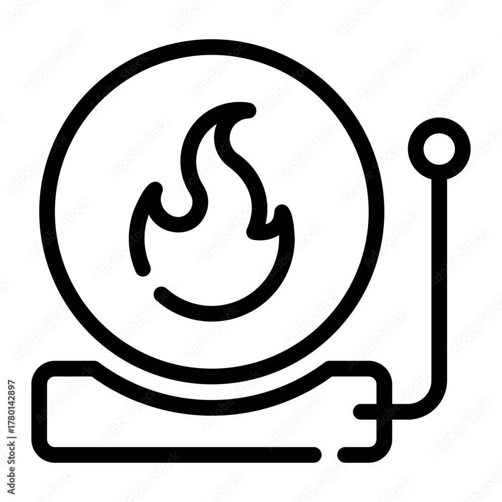 Fototapeta premium fire alarm line icon