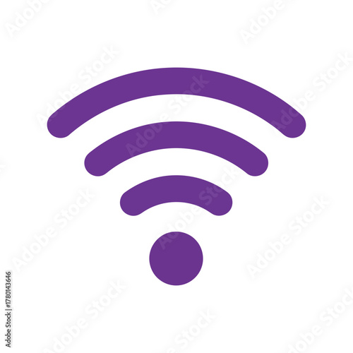 Purple wi fi signal icon wireless network connection symbol internet access graphic
