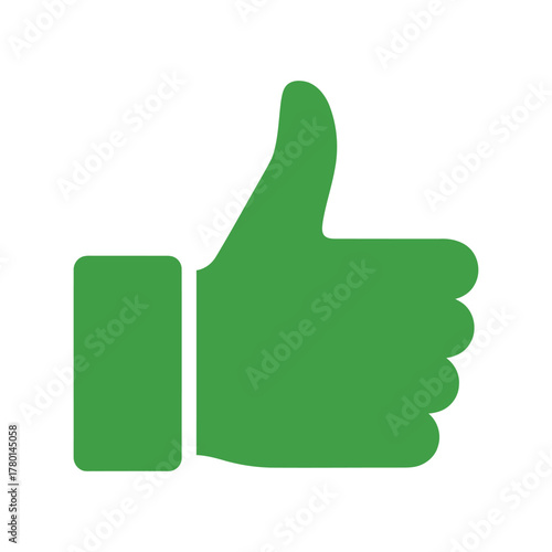 Green thumbs up icon vector approval symbol positive feedback success gesture isolated graphic
