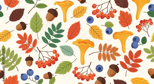 Autumnal Bliss A Seamless Pattern of Fall's Bounty