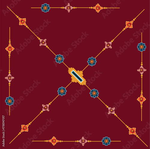 Tibetan Design Illustration art, Tibetan Vector Art, Wallpaper Design, TIbetan art