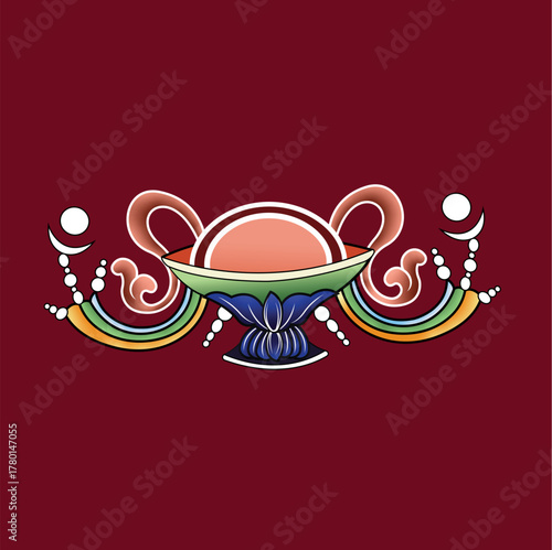 Tibetan Design Illustration art, Tibetan Vector Art, Wallpaper Design, TIbetan art