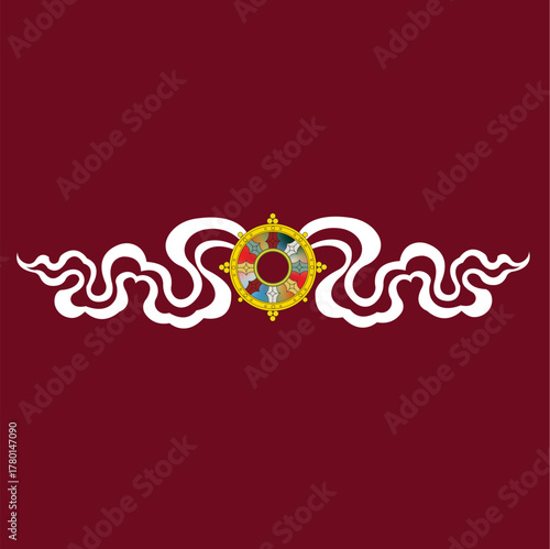 Tibetan Design Illustration art, Tibetan Vector Art, Wallpaper Design, TIbetan art