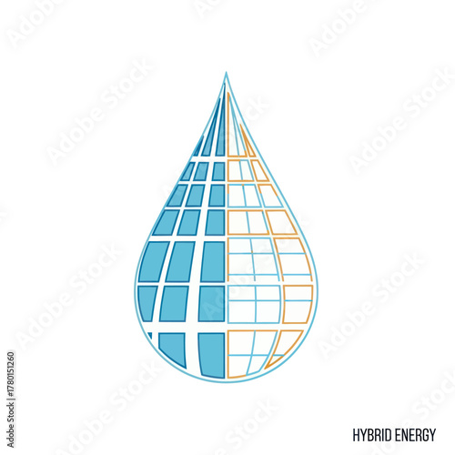 Modern hybrid energy concept represented by water droplet design.