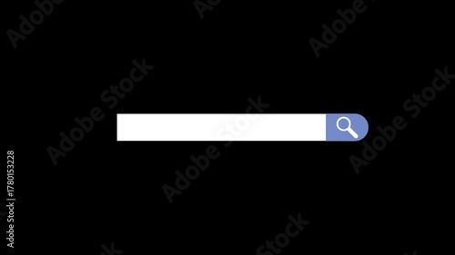 White searching writing box icon on the black screen