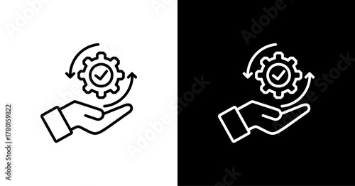 Change Management  White Icon Set Design