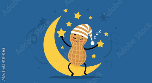 A Snug Peanut In Dreams Asleep Under The Gentle Gaze Of Stars All Around