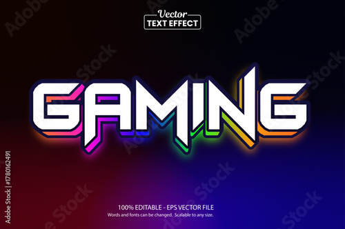 Gaming Text Effect – Futuristic Esports Neon Vector Typography