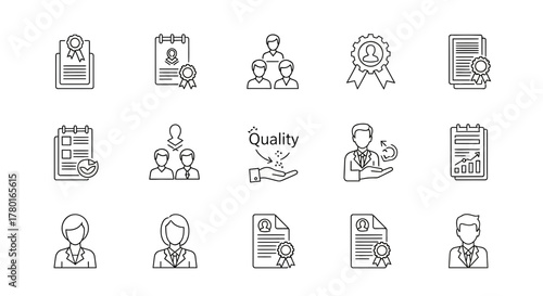 Professional Development and Corporate Skills Training Icons for Business Management