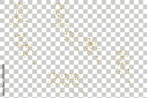 Confetti golden pieces flying