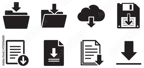 file download Shape set collection pack black icon silhouette vector flat illustration design on white background