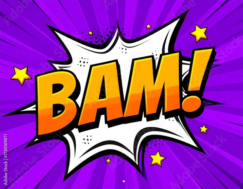 Comic book style explosion graphic.