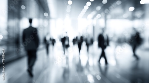 Wallpaper Mural A blurred image of people walking in a modern building, creating an abstract, dynamic urban atmosphere. Torontodigital.ca