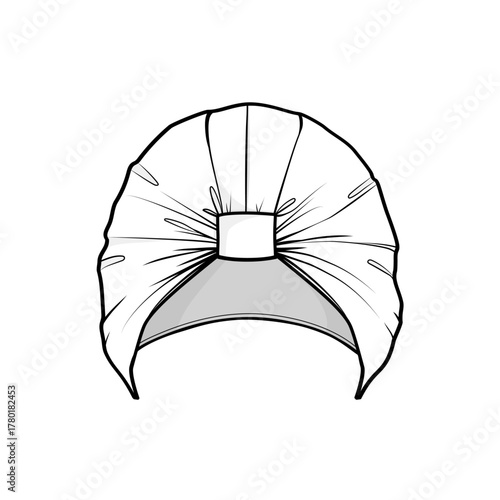 Hair Turban  or silk hair wrap vector