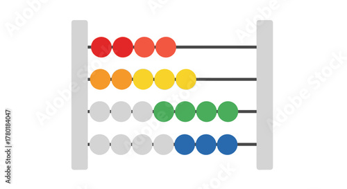 Colorful abacus with transparent background
