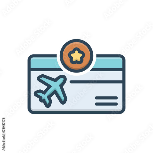 Color illustration icon for loyalty programs