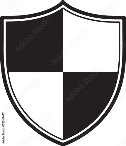 Black and white shield icon for security concept Free Download Black and white shield icon for security concept - GFXLoad