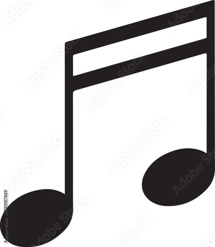 a black sixteenth note musical symbol is shown