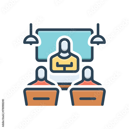 Color illustration icon for business meetings